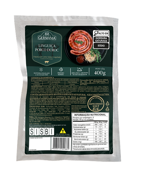 Linguiça gourmet porco duroc