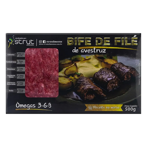 Bife de filé de avestruz