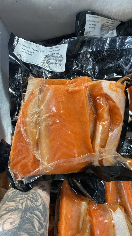Salmão em pedaços