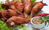 Asa de frango recheada com bacon